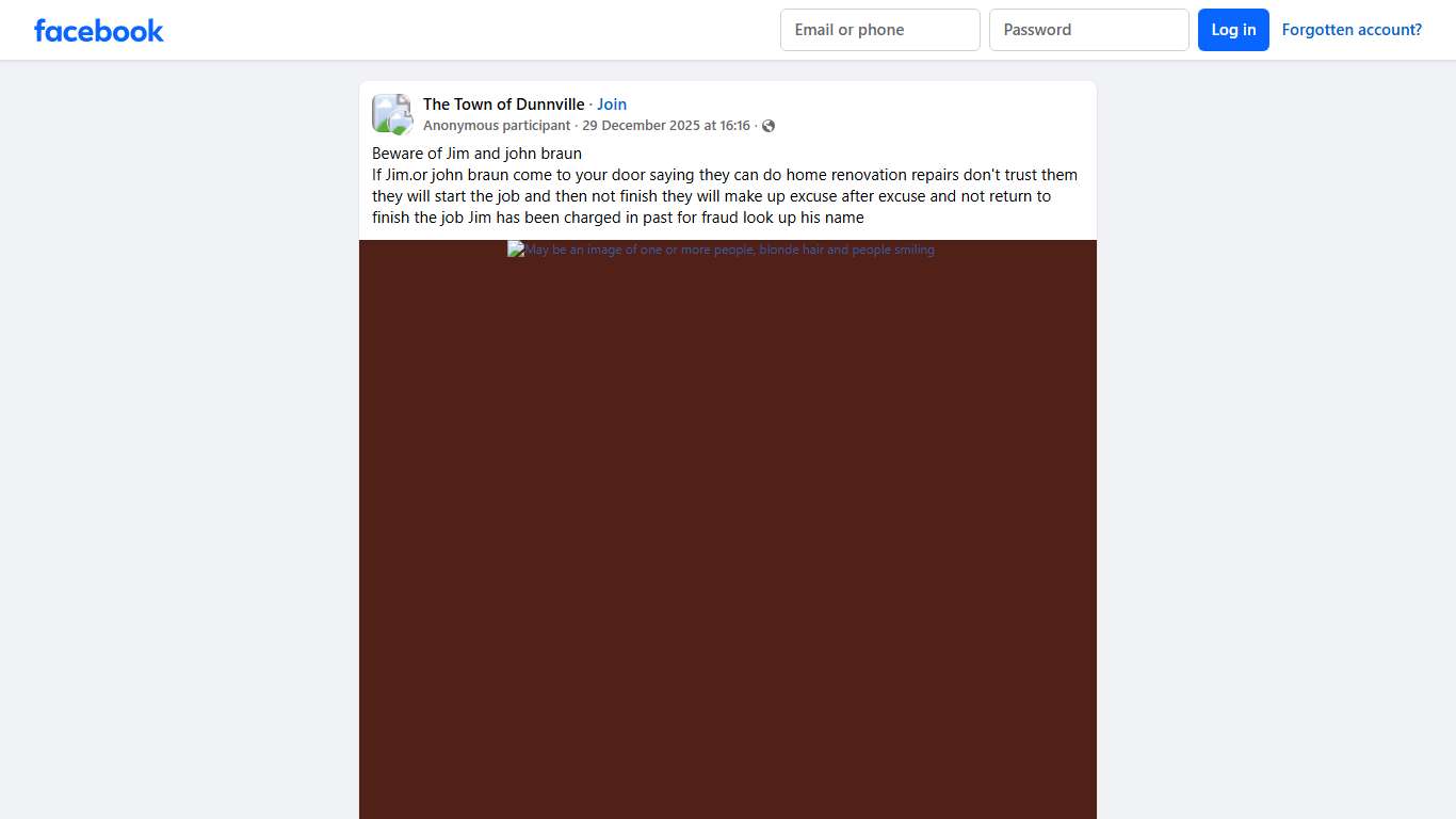 The Town of Dunnville | Beware of Jim and john braun | Facebook